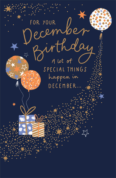 Christmas birthday card - December birthday