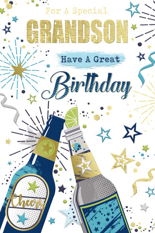 Grandson birthday card - birthday beers