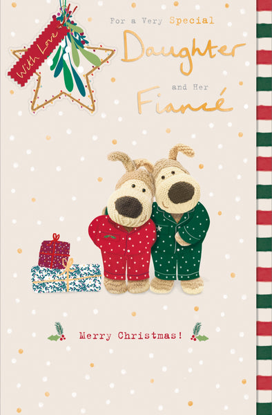 Luxury Daughter and Fiancé Christmas card- Boofle