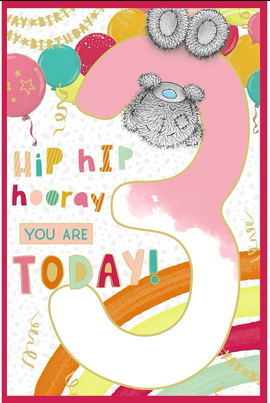 Age 3 birthday card - me to you bear