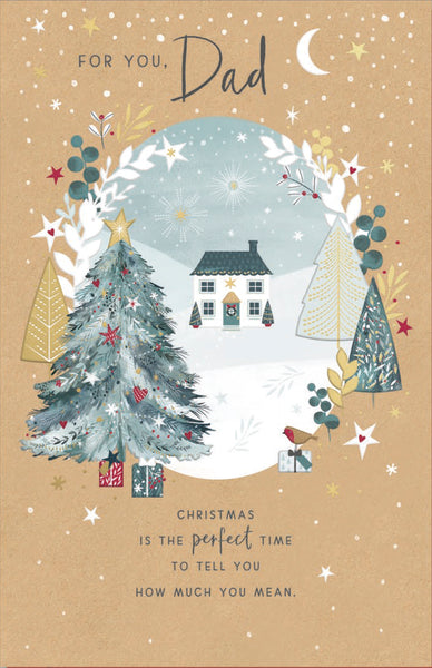 Dad Christmas card - Festive scene