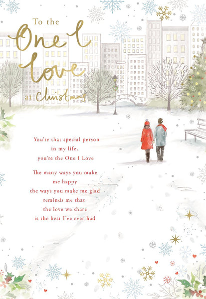 One i love Christmas card - sentimental verse