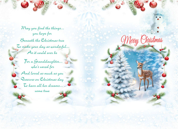 Granddaughter Christmas card - loving verse