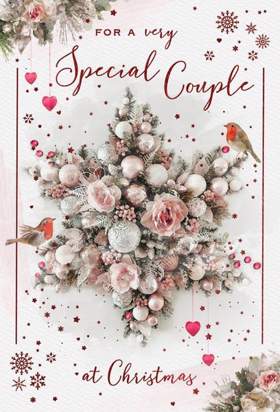 To a special couple Christmas card- Christmas wreath