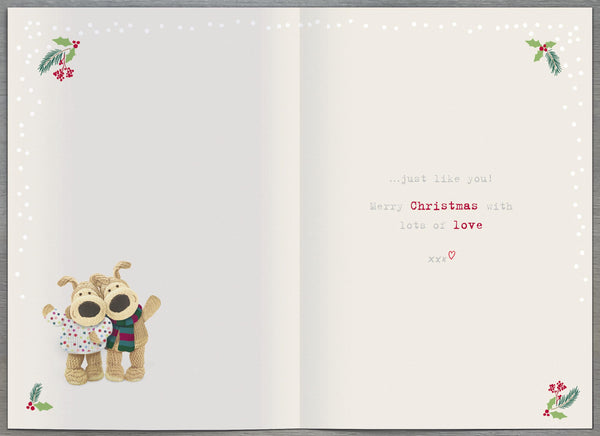 Son and Partner Christmas card - Boofle