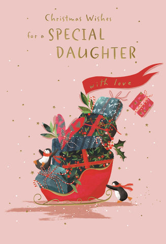 Daughter Christmas card - Christmas sleigh