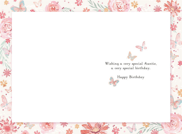 Auntie birthday card- birthday cake and butterflies