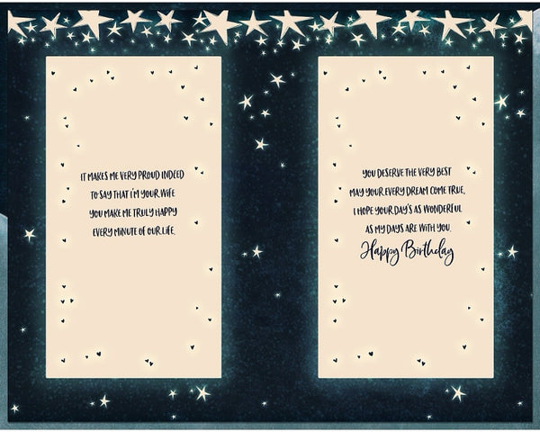 Husband birthday card- Large card- sentimental verse