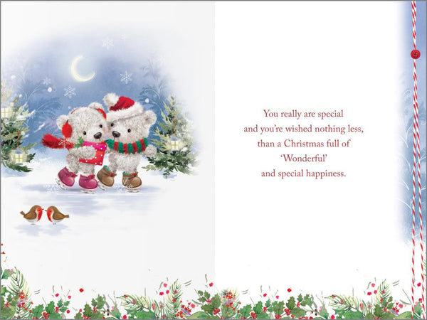 Grandson and Girlfriend Christmas card - cute bears