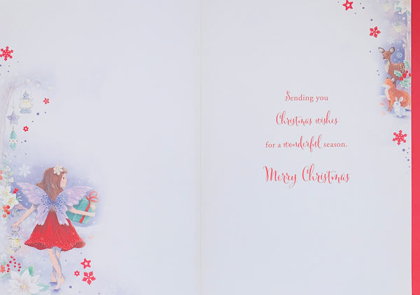 Daughter Christmas card - festive fairy