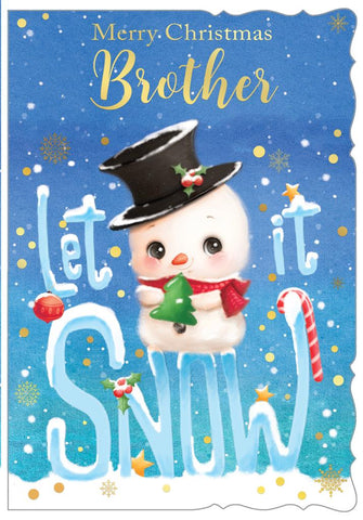 Brother Christmas card- cute snowman