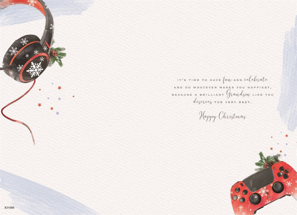 Grandson Christmas card - gamer