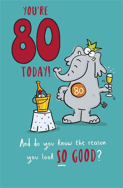 Funny 80th birthday card