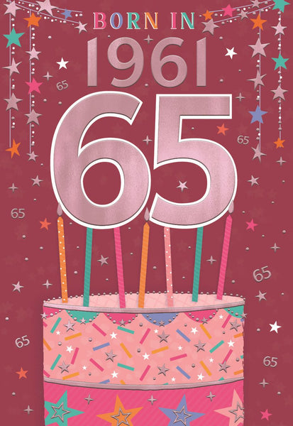 65th birthday card- born in 1961