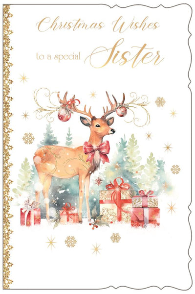 Sister Christmas card- Xmas reindeer