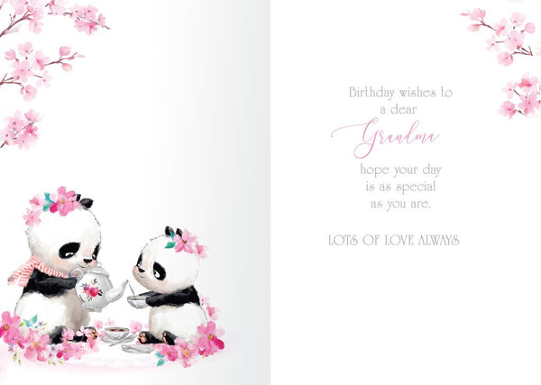 Grandma birthday card - cute pandas