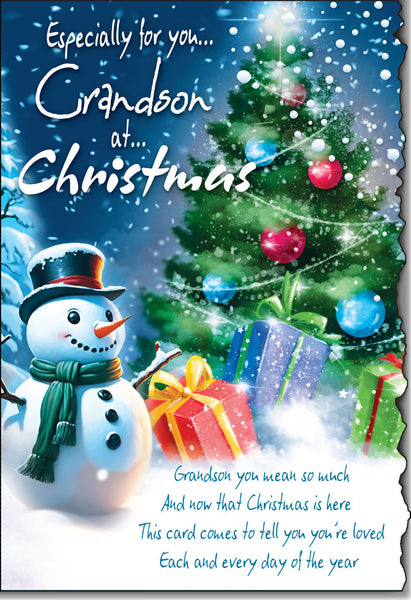 Grandson Christmas card- sentimental verse