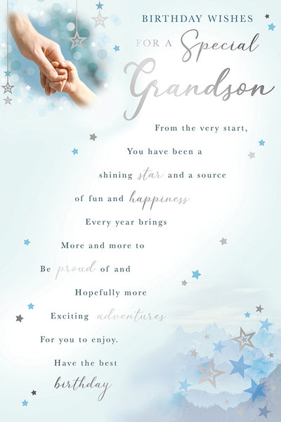 Grandson birthday card - sentimental verse