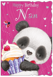 Nan birthday card - cute panda