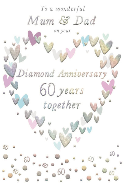 Mum and Dad diamond wedding anniversary card- celebrations
