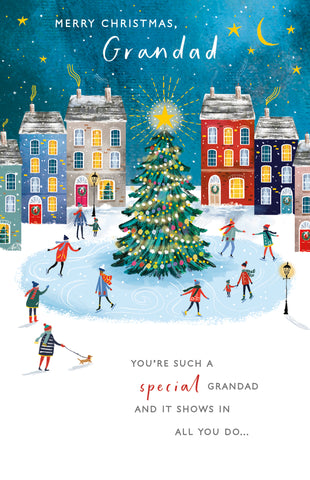 Grandad Christmas card - festive town