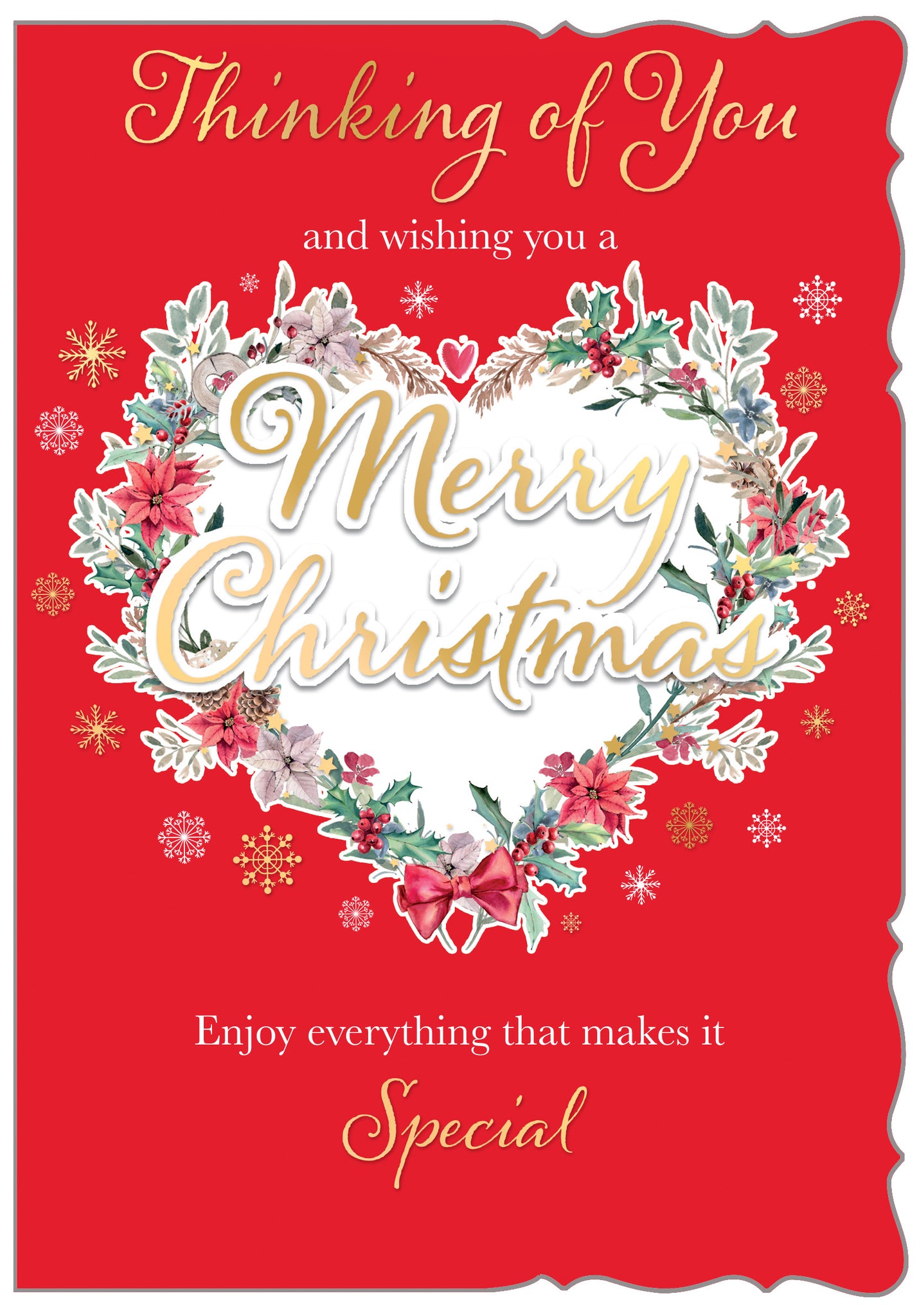 Thinking of you Christmas card - Christmas wreath