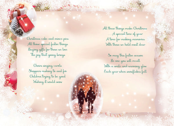 Special couple at Christmas card - sentimental verse