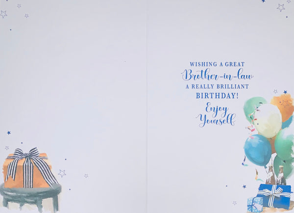 Brother in law birthday card-party scene