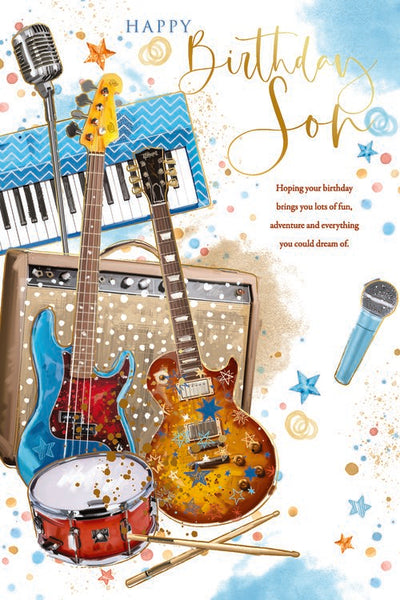 Son birthday card - music