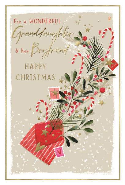 Granddaughter and boyfriend Christmas card- Xmas joy