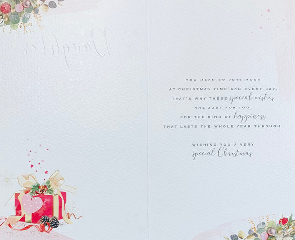 Daughter Christmas card- Christmas  presents