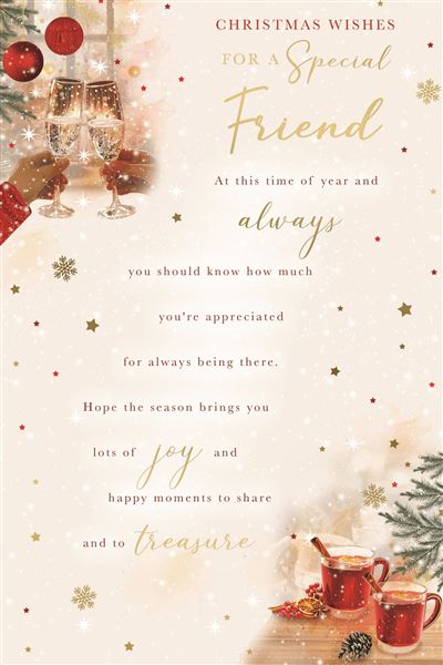 Friend Christmas card- sentimental verse