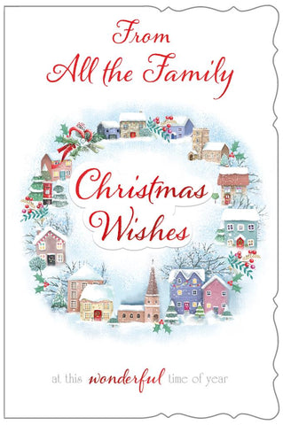 From all the family Christmas card - festive town