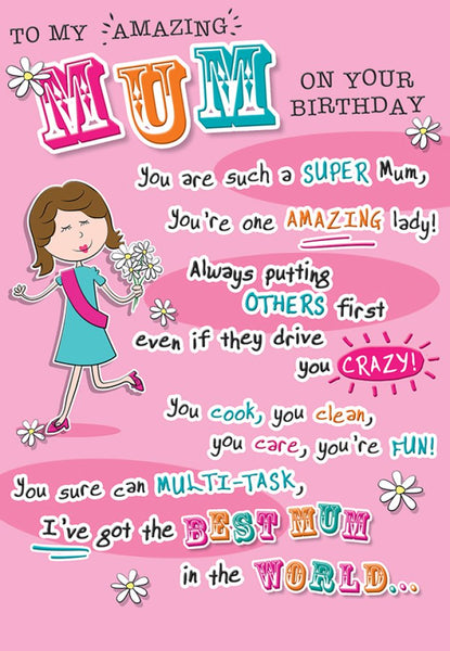 Mum birthday card- amazing mum