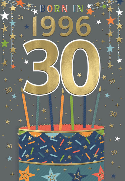 30th birthday card- born in 1996