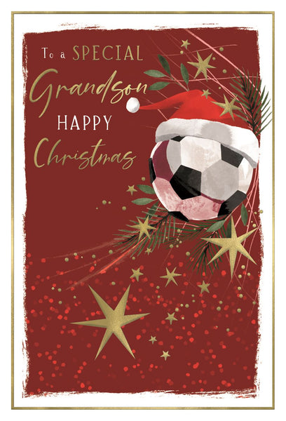 Grandson Christmas card- football