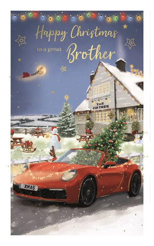 Brother Christmas card- sports car