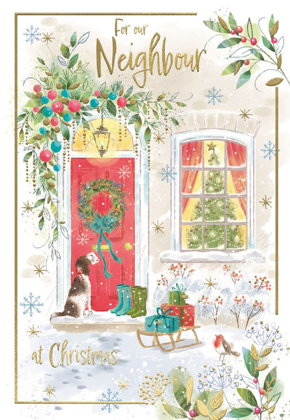 Neighbour Christmas card - festive home