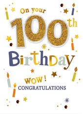 100th birthday card - Modern birthday candles