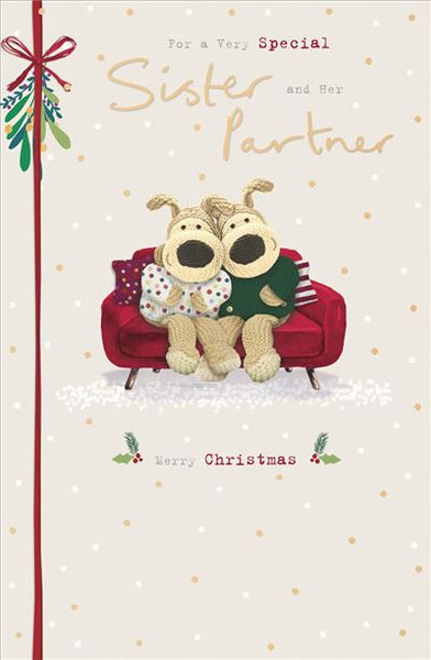 Sister and partner Christmas card - Boofle