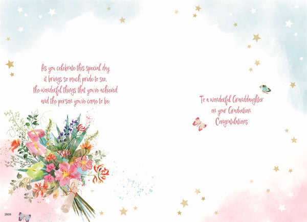 Granddaughter Graduation Card | Traditional Design | Full Colour Insert