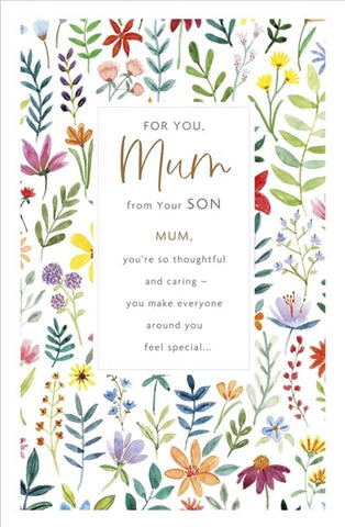Mum birthday card- from your Son