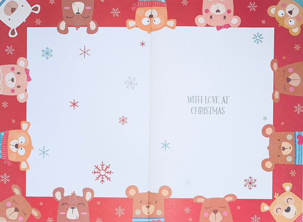 To a special family Christmas card - cute bears