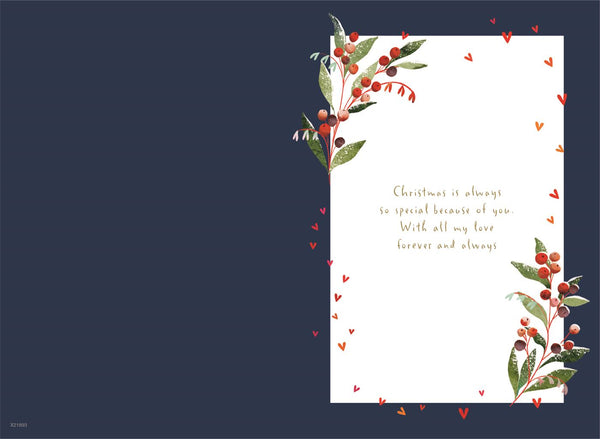 Husband Christmas card- cute snow couple