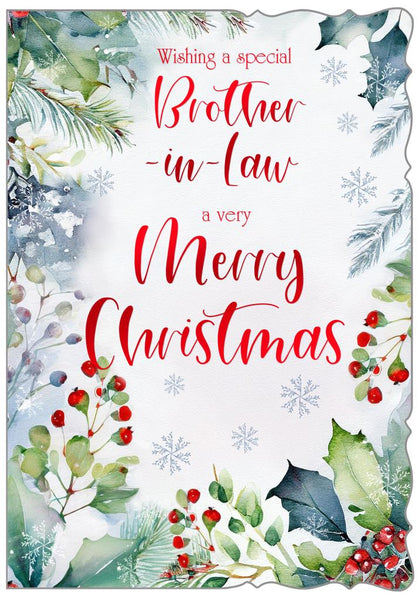 Brother-in-law Christmas card - festive holly