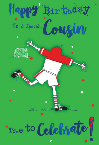 Cousin birthday card - funny football