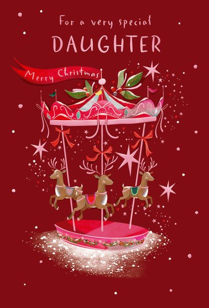Daughter Christmas card - Christmas carousel