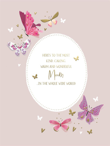 Mum birthday card - balloons and flowers - large card