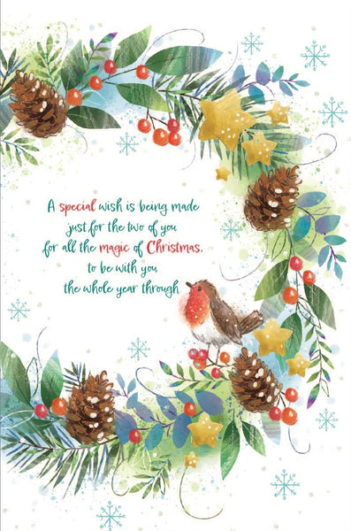 Son and Daughter-in-law Christmas card - festive celebrations