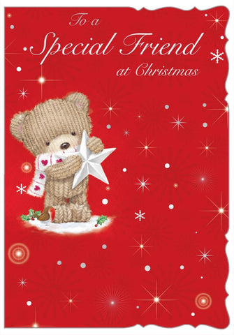 Special friend Christmas card - cute bear
